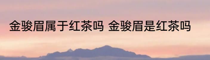 金骏眉属于红茶吗 金骏眉是红茶吗