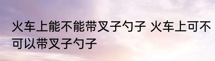 火车上能不能带叉子勺子 火车上可不可以带叉子勺子