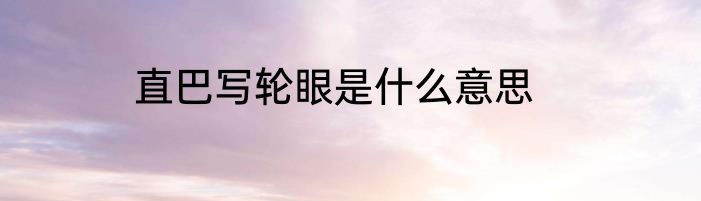 直巴写轮眼是什么意思