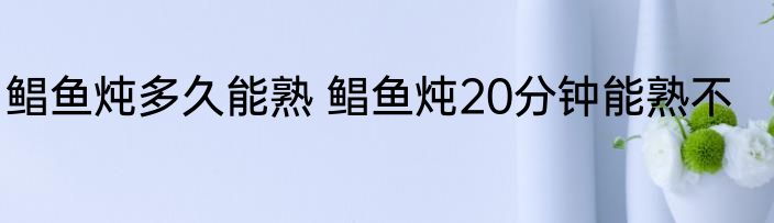 鲳鱼炖多久能熟 鲳鱼炖20分钟能熟不