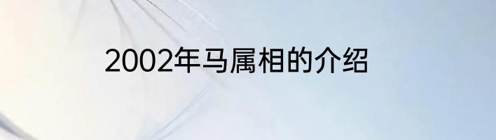 2002年马属相的介绍