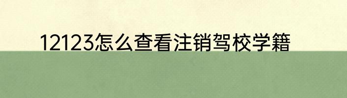 12123怎么查看注销驾校学籍