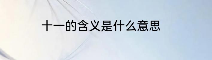 十一的含义是什么意思
