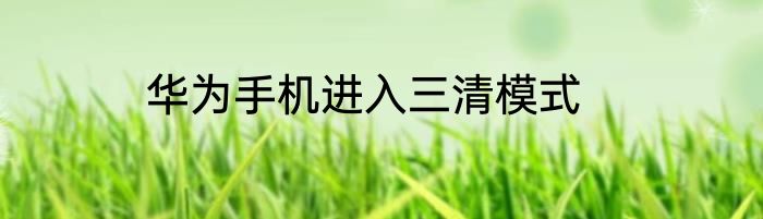 华为手机进入三清模式