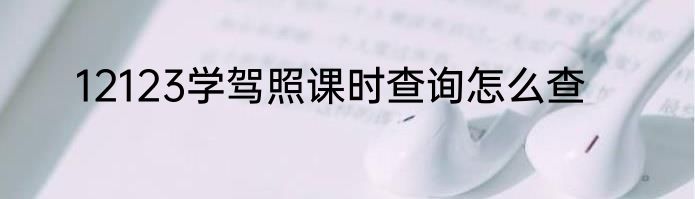 12123学驾照课时查询怎么查