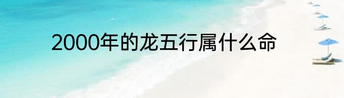 2000年的龙五行属什么命