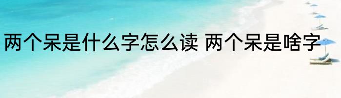 两个呆是什么字怎么读 两个呆是啥字