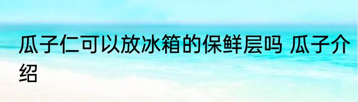 瓜子仁可以放冰箱的保鲜层吗 瓜子介绍