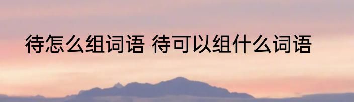 待怎么组词语 待可以组什么词语