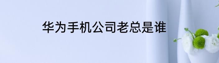 华为手机公司老总是谁