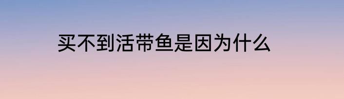 买不到活带鱼是因为什么