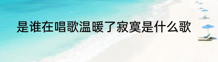 是谁在唱歌温暖了寂寞是什么歌
