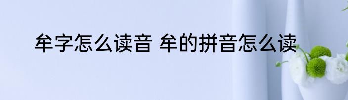 牟字怎么读音 牟的拼音怎么读