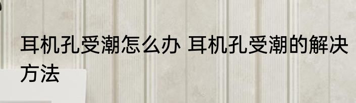 耳机孔受潮怎么办 耳机孔受潮的解决方法