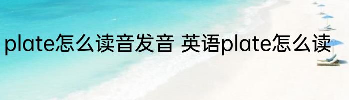 plate怎么读音发音 英语plate怎么读