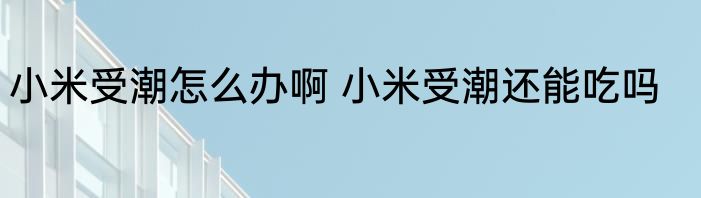 小米受潮怎么办啊 小米受潮还能吃吗