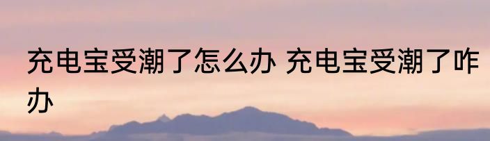 充电宝受潮了怎么办 充电宝受潮了咋办