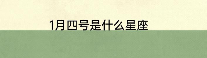 1月四号是什么星座