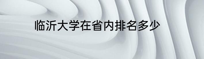 临沂大学在省内排名多少