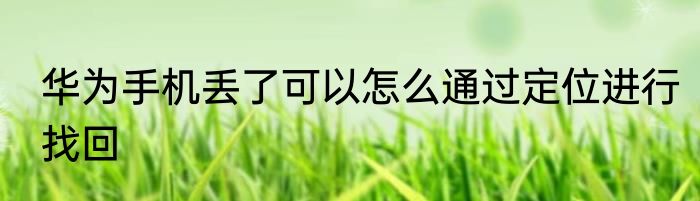 华为手机丢了可以怎么通过定位进行找回