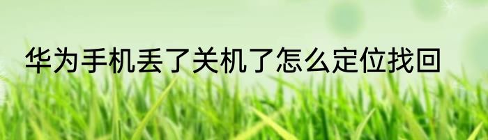 华为手机丢了关机了怎么定位找回