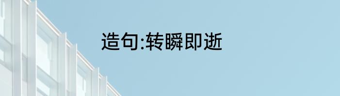 造句:转瞬即逝