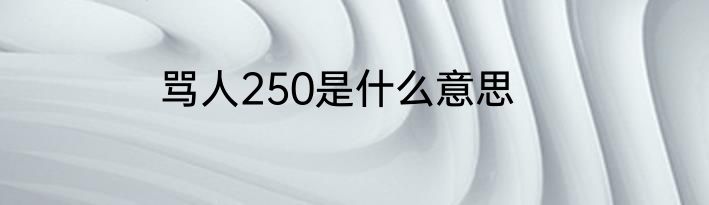 骂人250是什么意思