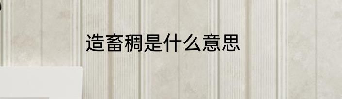 造畜稠是什么意思
