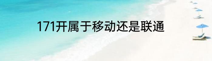 171开属于移动还是联通