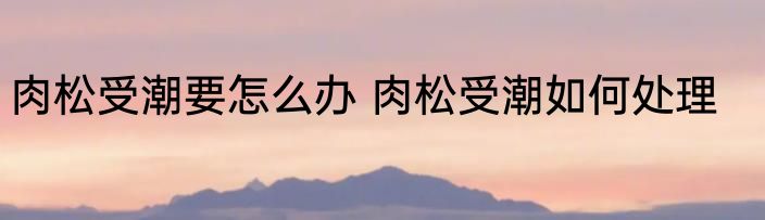 肉松受潮要怎么办 肉松受潮如何处理