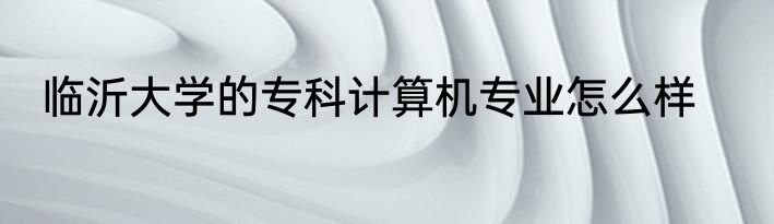临沂大学的专科计算机专业怎么样