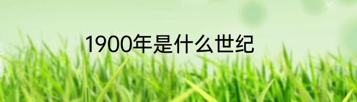 1900年是什么世纪