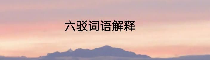 六驳词语解释