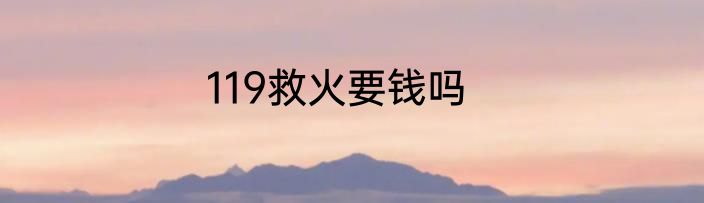 119救火要钱吗