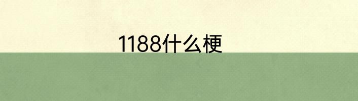 1188什么梗
