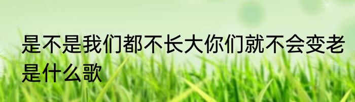 是不是我们都不长大你们就不会变老是什么歌