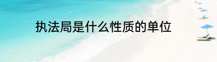 执法局是什么性质的单位