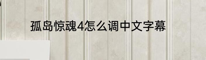 孤岛惊魂4怎么调中文字幕