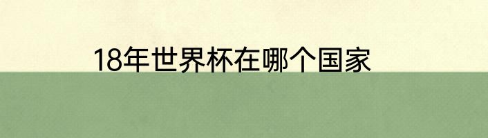 18年世界杯在哪个国家