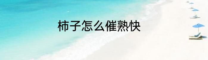 柿子怎么催熟快