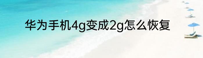 华为手机4g变成2g怎么恢复