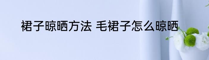 裙子晾晒方法 毛裙子怎么晾晒