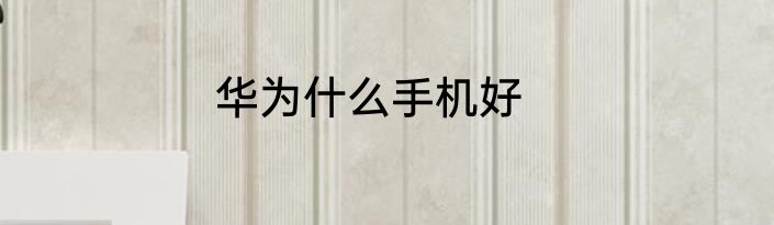 华为什么手机好