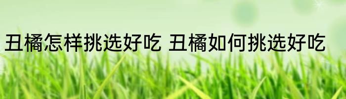 丑橘怎样挑选好吃 丑橘如何挑选好吃