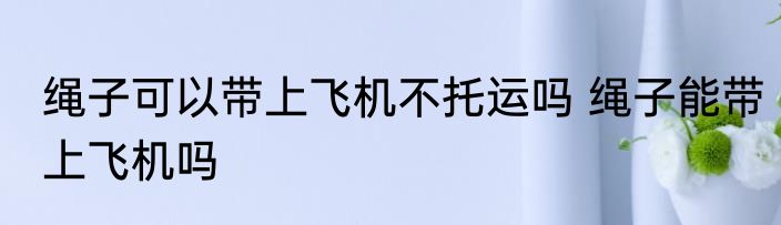 绳子可以带上飞机不托运吗 绳子能带上飞机吗
