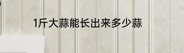 1斤大蒜能长出来多少蒜