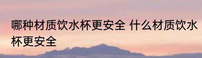 哪种材质饮水杯更安全 什么材质饮水杯更安全