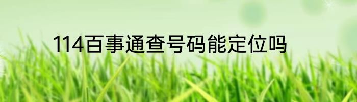 114百事通查号码能定位吗
