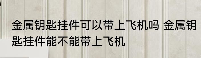 金属钥匙挂件可以带上飞机吗 金属钥匙挂件能不能带上飞机