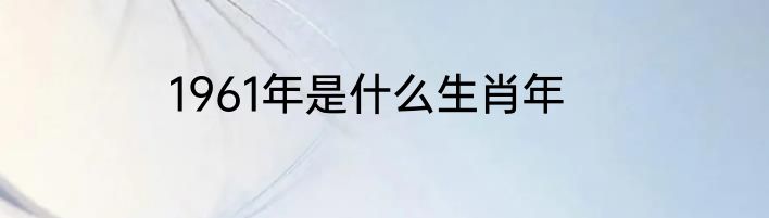 1961年是什么生肖年